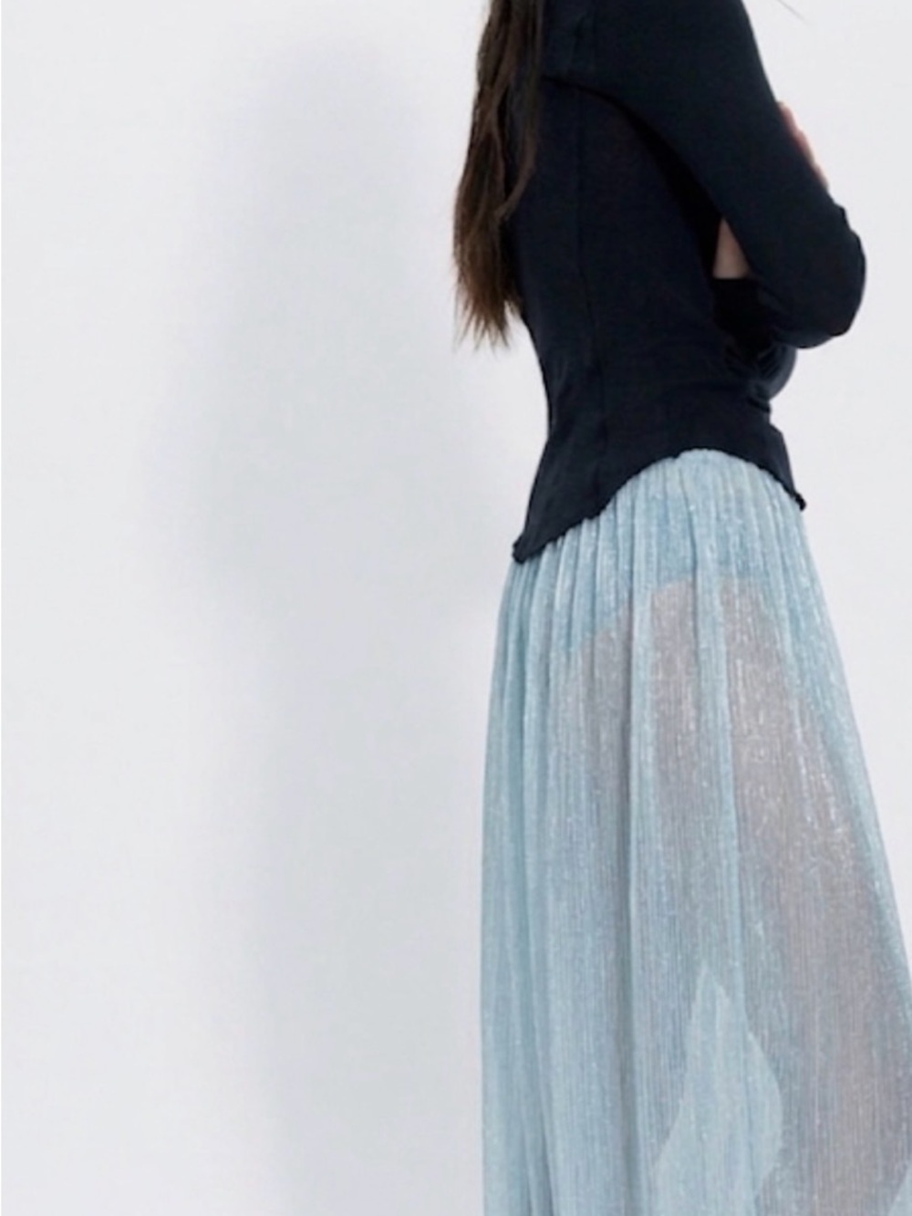 Free People Shimmer Metallic Balloon Pants. Aqua Mint: Metallic Baby Blue. Small - Picture 10 of 17